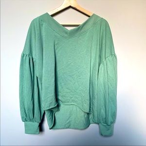 Plus Size Forever 21 V-Neck Sweater Balloon Long Sleeves